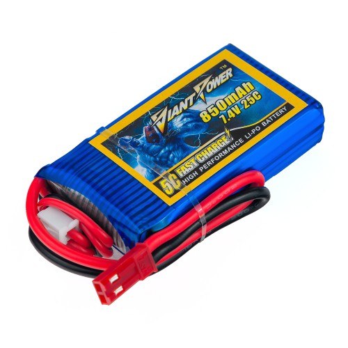 Акумулятори 7,4V LiPo Аккумулятор Giant Power Li-Pol 850mAh 7.4V 2S 25C 13x29x55мм JST