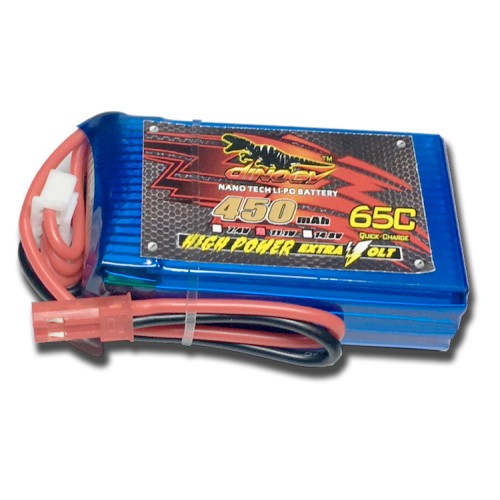 Акумулятори 11,1 V LiPo Аккумулятор Dinogy Li-Pol 450mAh 11.1V 3S 65C JST 53x30x15.5мм