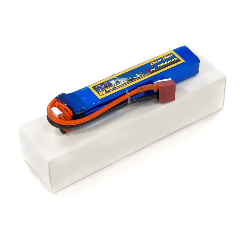 Аккумулятор для страйкбола Giant Power Li-Pol 11.1V 3S 1000mAh 25C 16.5х20х103мм T-Plug