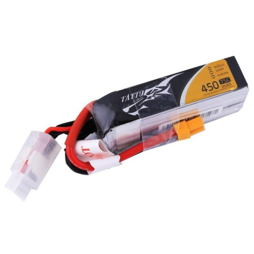 Акумулятори 14,8 V LiPo Аккумулятор Tattu Li-PO 14,8 В 450 мАч 75C (TA-75C-450-4S1P-L)