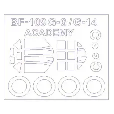 Маска для модели самолета Bf-109 G-6 / G-14 (Academy) 1:72