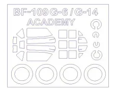 Маска для модели самолета Bf-109 G-6 / G-14 (Academy) 1:72