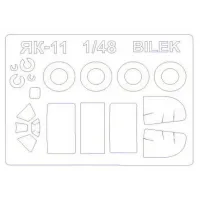 Маска для моделі літака Як-11 (Bilek) 1:48 (Bilek) 1:48