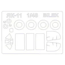 Маска для моделі літака Як-11 (Bilek) 1:48 (Bilek) 1:48