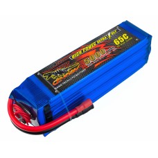 Аккумулятор Dinogy Li-Pol 5000mAh 22.2V 6S 65C 51x46x165мм Bullet 6mm