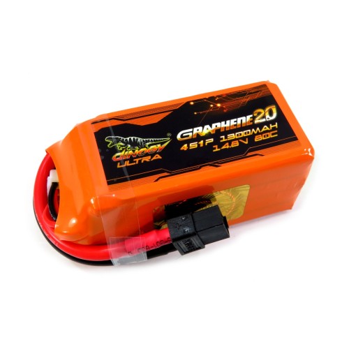 Акумулятори 14,8 V LiPo Аккумулятор Dinogy ULTRA G2.0 Li-Pol 1300mAh 14.8V 4S 80C XT60 70x34x33мм