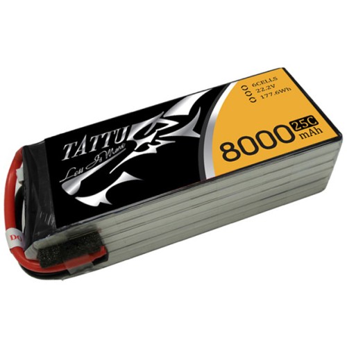 Акумулятори 22.2V Li-Po Аккумулятор Tattu LiPO 22,2 В 8000 мАч 6S 25C (TA-25C-8000-6S1P)