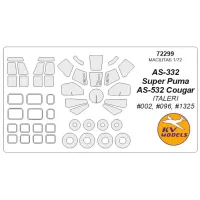 Маска для моделі вертольота AS-332 Super Puma / AS 532 Cougar (Italeri) 1:72