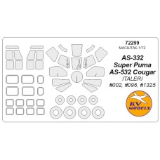 Маска для модели вертолета AS-332 Super Puma / AS 532 Cougar (Italeri) 1:72