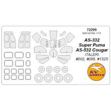 Маска для модели вертолета AS-332 Super Puma / AS 532 Cougar (Italeri) 1:72
