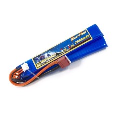 Аккумулятор для страйкбола Giant Power Li-Pol 7.4V 2S 2000mAh 25C 2 лепестка 10.5х21х126мм T-Plug