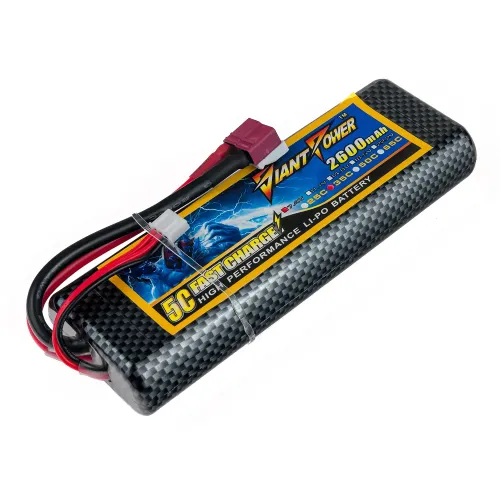 Акумулятори 7,4V LiPo Аккумулятор Giant Power Li-Pol 2600mAh 7.4V 2S 35C Hardcase 25x46x138мм T-Plug