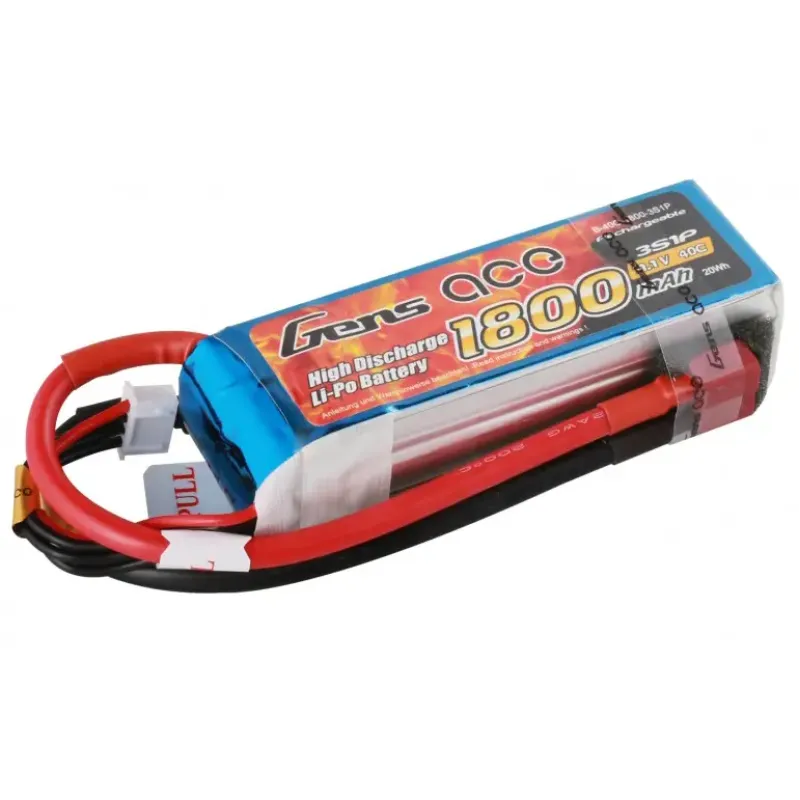 Аккумулятор Gens Ace LiPO 11,1 В 1800 мАч 3S 40С (B-40C-1800-3S1P)
