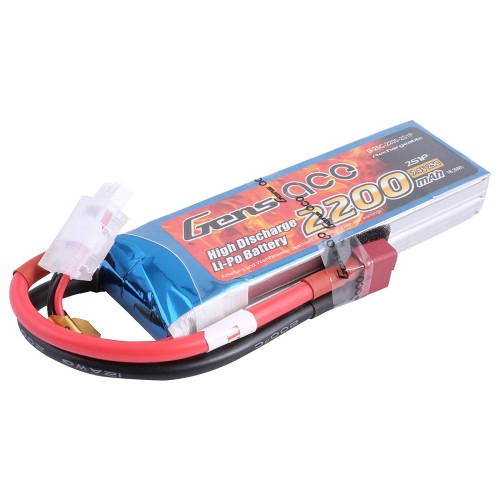 Акумулятори 7,4V LiPo Аккумулятор Gens Ace LiPO 7,4 В 2200 мАч 2S 25C (B-25C-2200-2S1P)