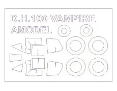 Маска для модели самолета DH.100 Vampire (Amodel) 1:72