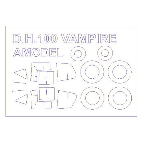 Декалі Маска для модели самолета DH.100 Vampire (Amodel) 1:72