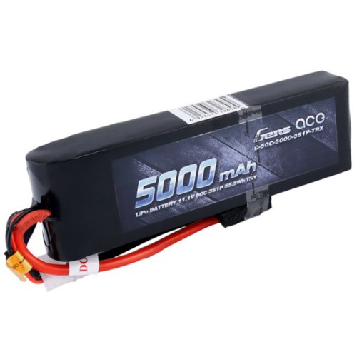 Акумулятори 11,1 V LiPo Аккумулятор Gens Ace LiPO 11,1 В 5000 мАч 3S 50C (B-50C-5000-3S1P-TRX)