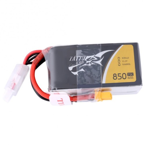 Акумулятори 11,1 V LiPo Аккумулятор Tattu LiPO 11,1 B 850 мАч 3S 75C (TA-75C-850-3S1P-XT30)