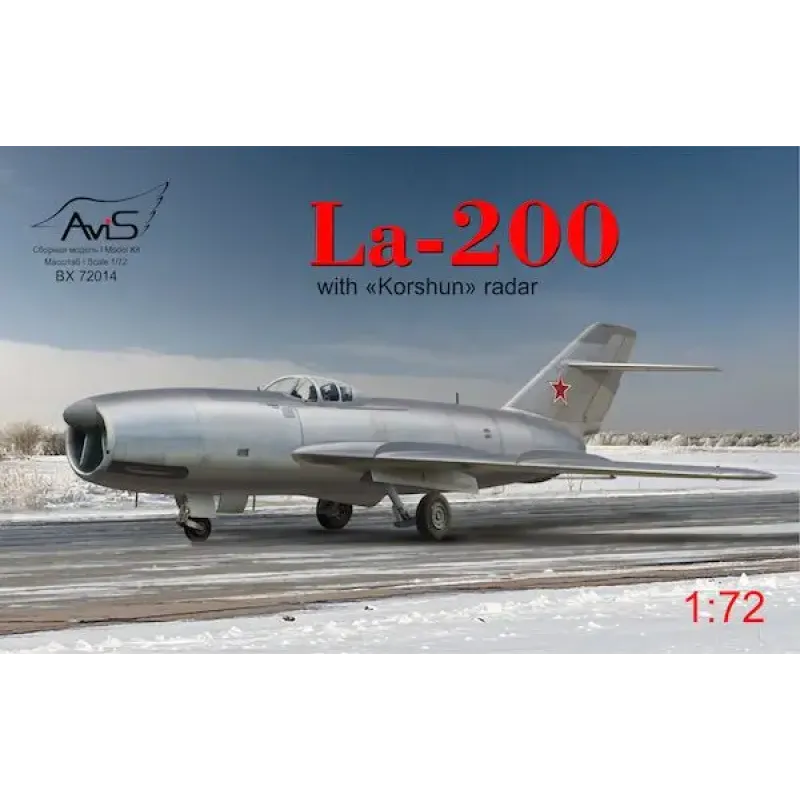 Сборная модель самолета Истребитель Ла-200 с радаром "Коршун" 1:72 1:72
