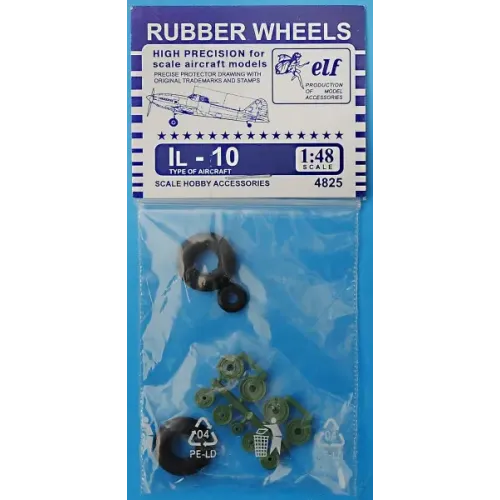 Набори деталіровки Резиновые колеса для самолета Ил-10 1:48
