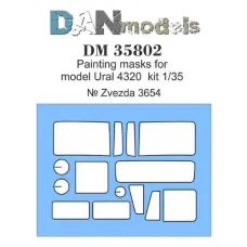 Маска для модели автомобиля Урал- 4320 (Zvezda) 1:35