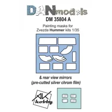Маска и зеркала заднего вида Аkhobby для модели автомобиля Хаммер (Zvezda) 1:35