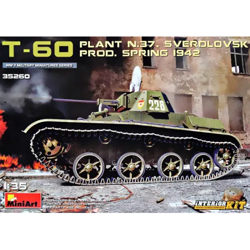 Бронетехніка та артилерія Т-60 з інтер'єром, Свердловського заводу №37. Весна 1942 року 1:35