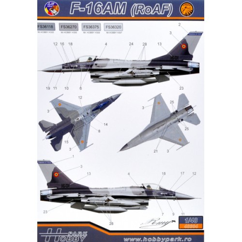 Декали Декаль для самолета F-16AM/BM (RoAF) 1:48