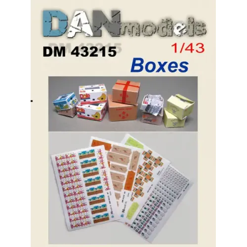 Наборы деталировки Материал для диорам из бумаги: картонные коробки в ассортименте. Набор 1. 1:43