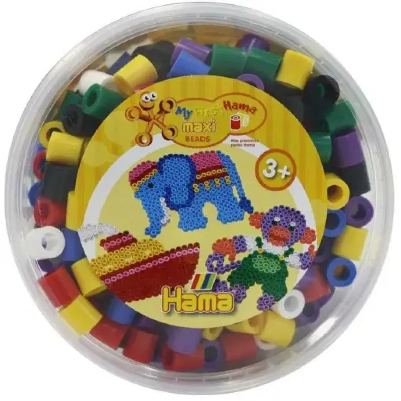 Термомозаїка HAMA Набір кольорових намистин MAXI 3+, 600шт, 7 кольорів