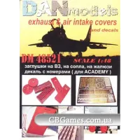 Миг-29: заглушки на ВЗ, на сопла, на жалюзи и декаль с номерами (DAN48521) Масштаб:  1:48