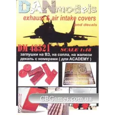 Миг-29: заглушки на ВЗ, на сопла, на жалюзи и декаль с номерами (DAN48521) Масштаб:  1:48