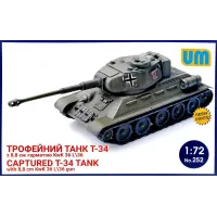 Трофейний танк Т-34 с 88 мм пушкой KwK 36L/36 1:72