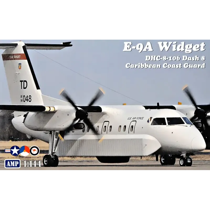 Сборная модель самолета Самолет наблюдения E-9A Widget/DHC-8-106 Dash 8 (Карибская береговая охрана) 1:144 1:144