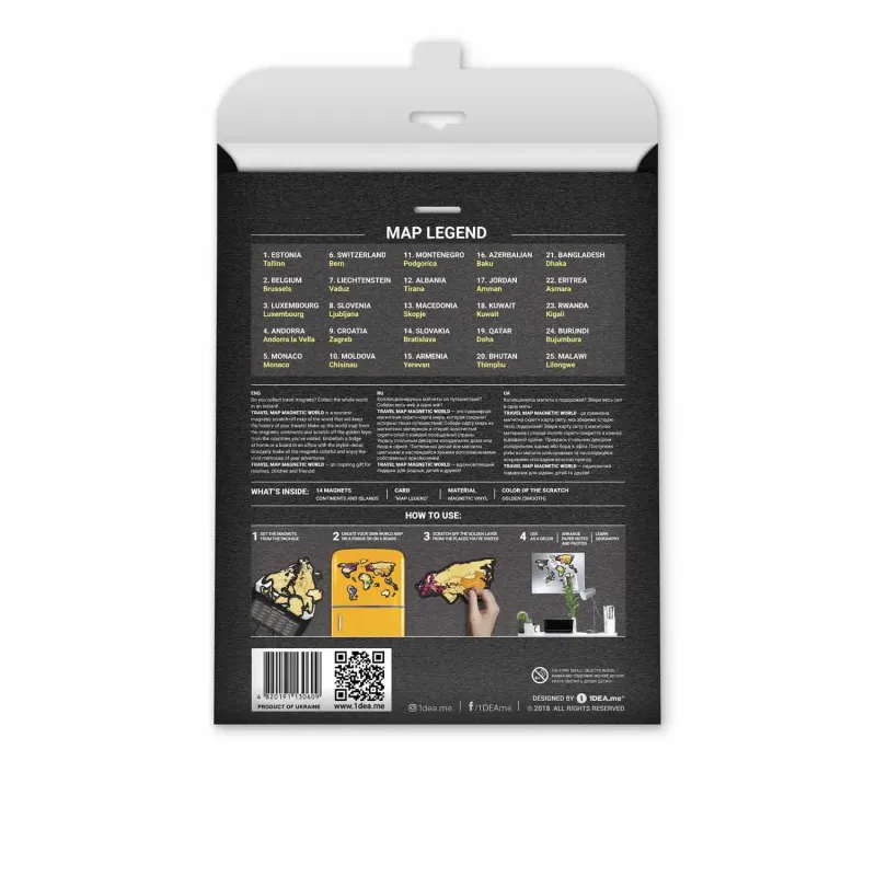 Скретч Карта Мира Travel Map® MAGNETIC World