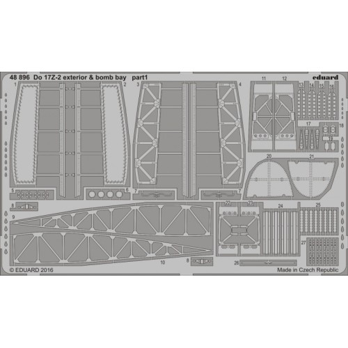 Фототравлення Фототравление для самолета Do 17Z-2 экстерьер (ICM) 1:48