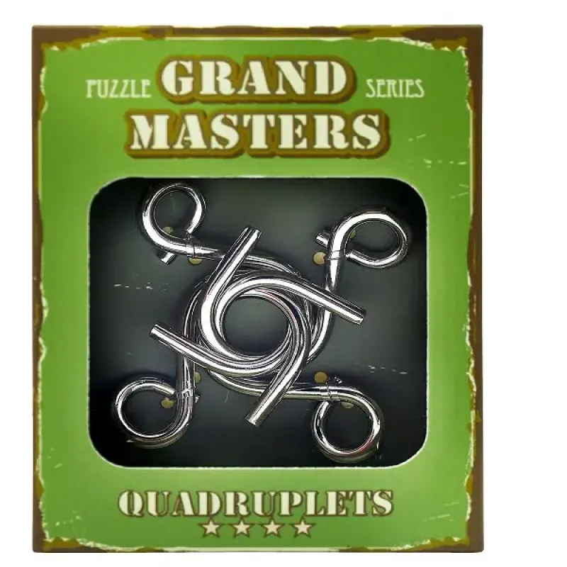 Головоломка Grand Master Puzzles QUADRUPLETS green | Металлическая головоломка