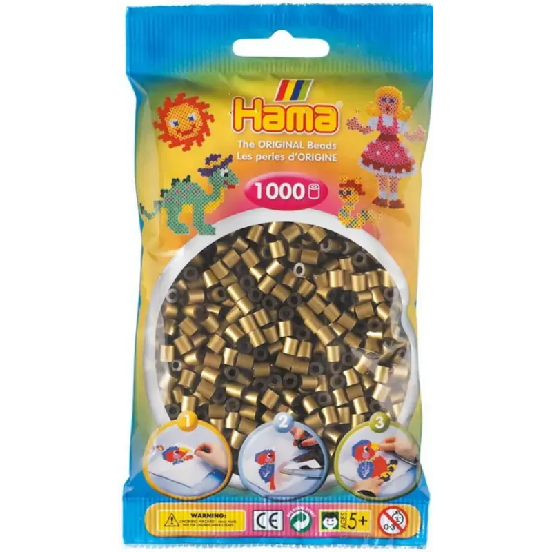 Термомозаїка HAMA Набір намистин під бронзу MIDI 5+, 1000шт