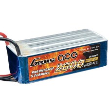 Аккумулятор Gens Ace LiPO 22,2В 2600мАч 6S 45C 117х33х45мм 384г EC5 (B-45C-2600-6S1P)