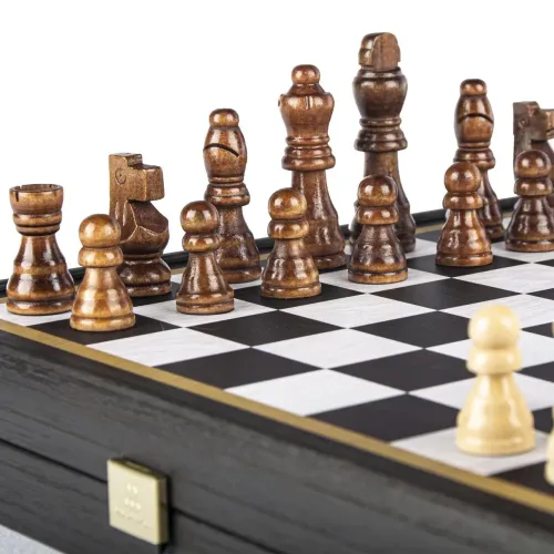 Игровые наборы CBLS34BLA Шахматы нарды Manopoulos 4 в 1 комбинированная игра в дерев. фут.венге -"Manopoulos", 34Х34 2,2кг