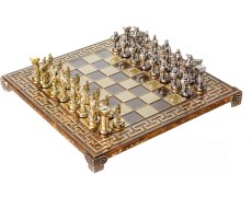 Шахматы Manopoulos Спартанский воин в деревянном футляре коричневые S16CMBRO, 28х28 см