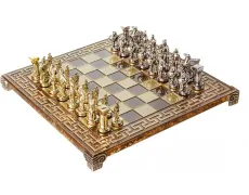 Шахи Manopoulos Спартанський воїн у дерев'яному футлярі коричневі S16CMBRO, 28х28 см