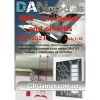 МиГ-21: стремянка летчика, стопорные колодки, антена указателя угла атаки (DAN48524) Масштаб:  1:48