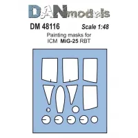 Маска для модели самолета МиГ-25 РБТ (ICM) 1:48