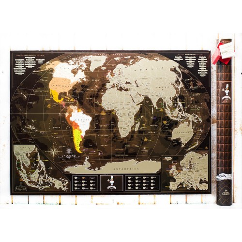 Cкретч карти та постери Оригинальная скретч карта мира My Map Chocolate!