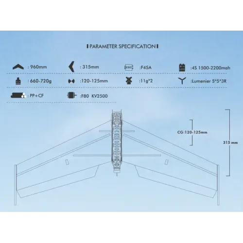 Самолёты Летающее крыло TechOne FPV WING 900 II 960мм EPP KIT