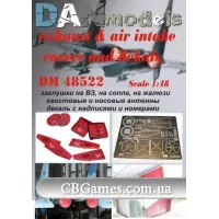 Су-27: заглушки на ВЗ, на сопла, на жалюзи и декаль с номерами (DAN48522) Масштаб:  1:48