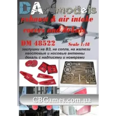 Су-27: заглушки на ВЗ, на сопла, на жалюзі та декаль з номерами (DAN48522) Масштаб: 1:48