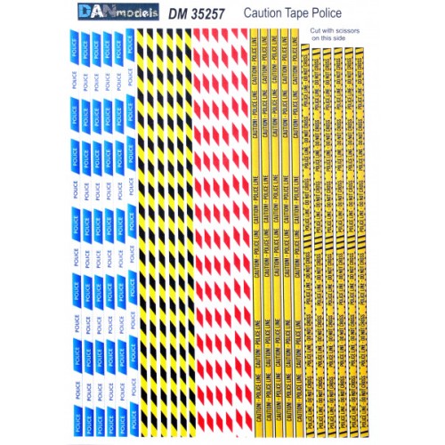 Декалі Материал для диорам из бумаги: полицейская лента, лента с надписью "опасно", пожарная лента 1:35