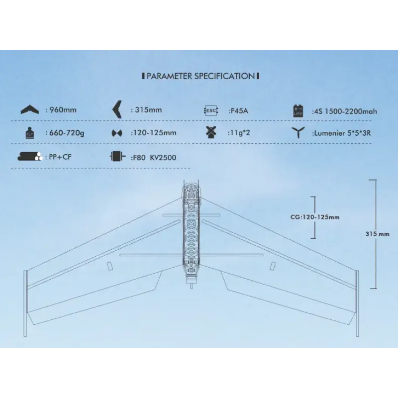 Летающее крыло TechOne FPV WING 900 II 960мм EPP ARF